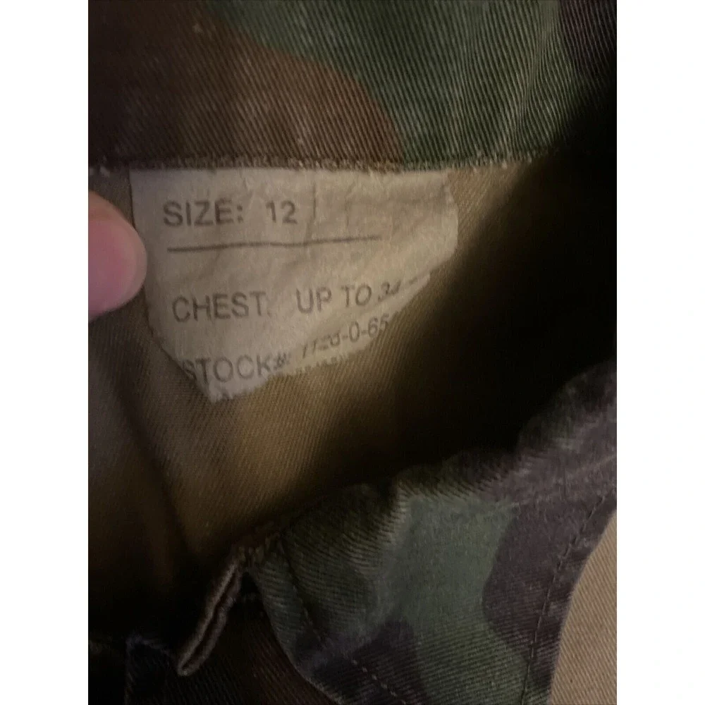 Military Army Green‎ Camouflage Fatigues Child Size 12 Up to 34.5 inch Chest